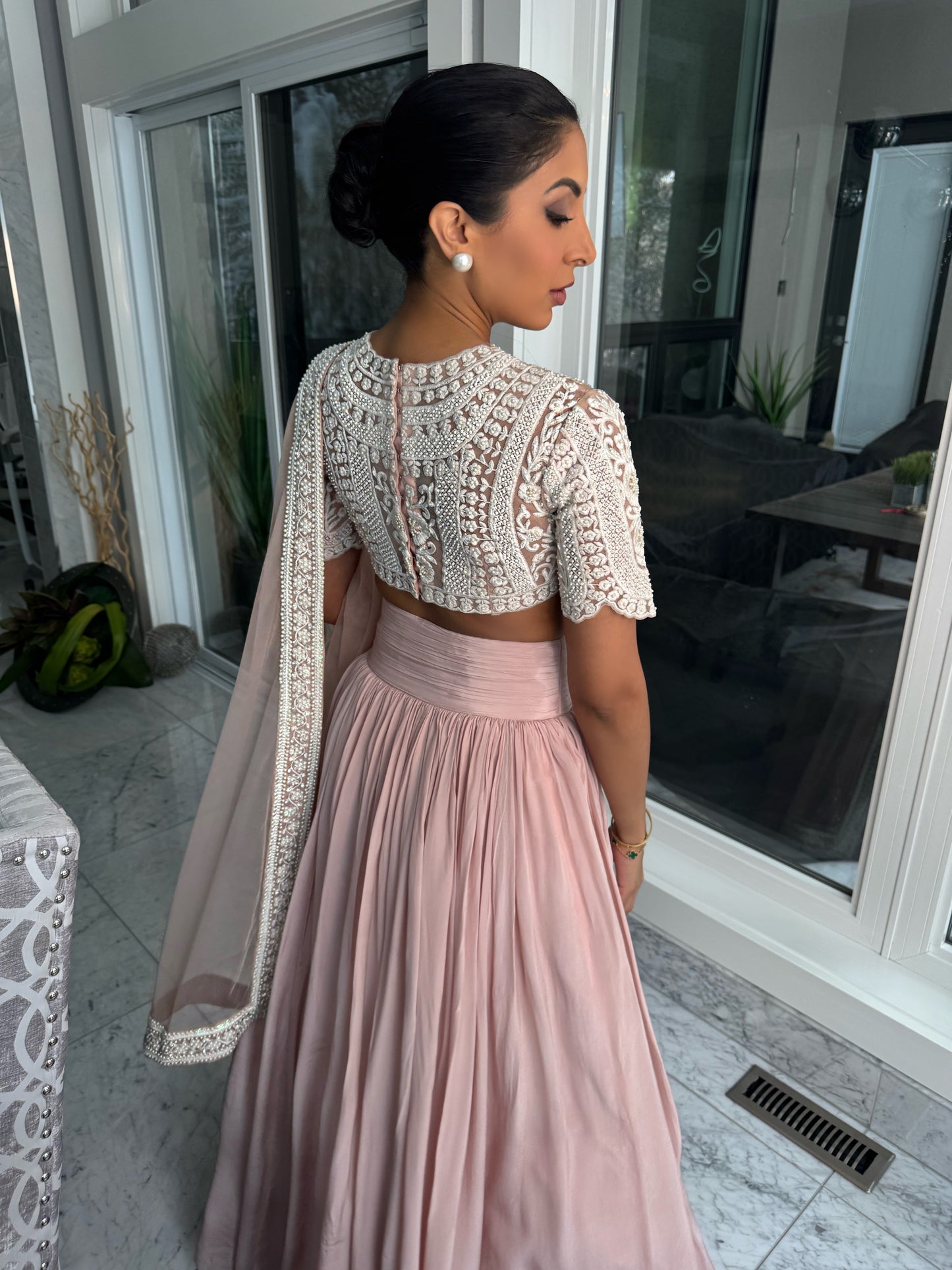 Chanel | Pink and White Lengha