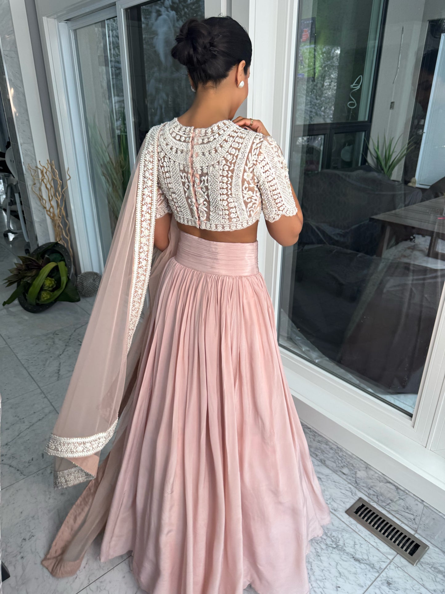 Chanel | Pink and White Lengha