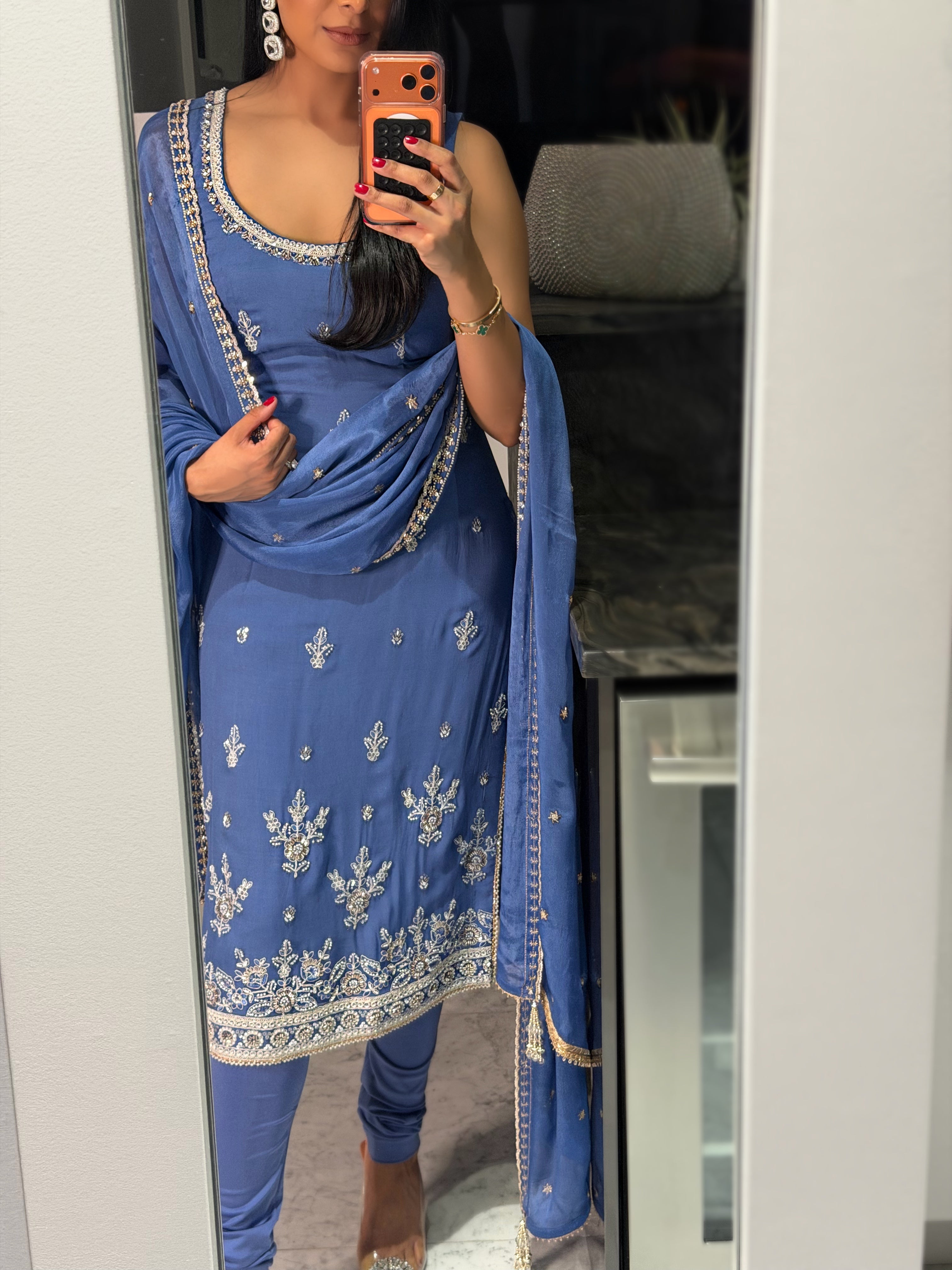 Neelara | Blue Churidaar Suit