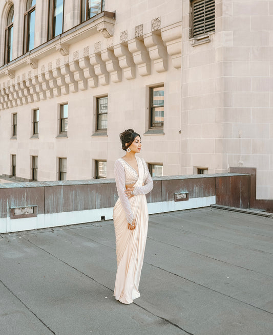 Renee | Crème Pre-Pleated Saree