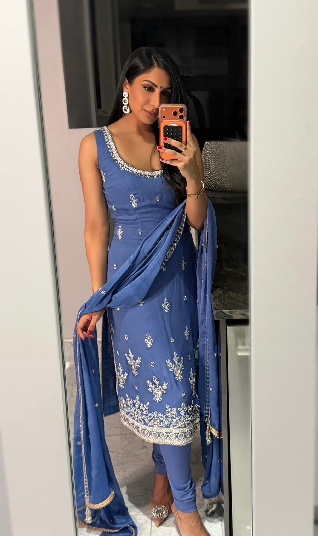 Neelara | Blue Churidaar Suit