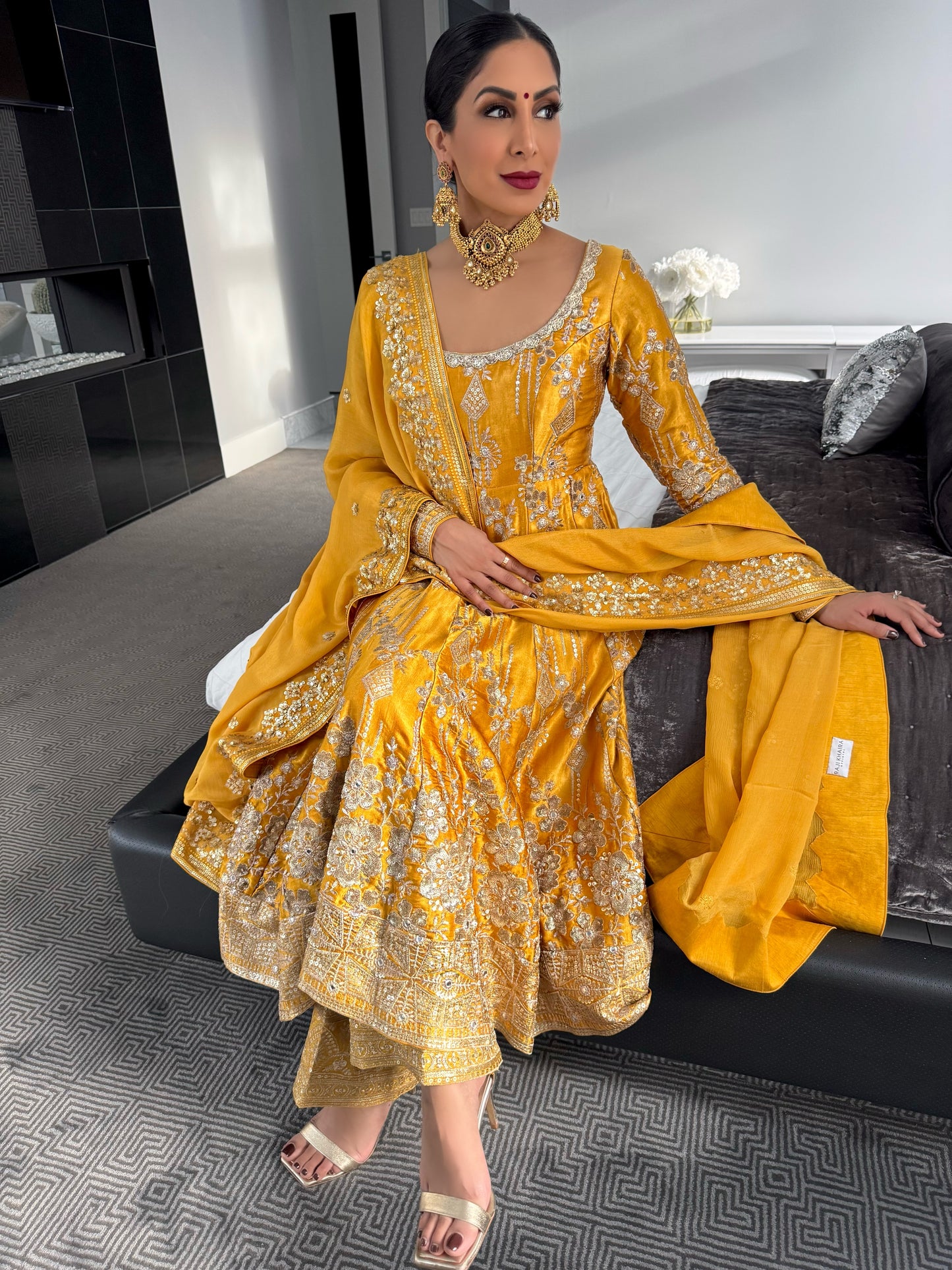 Golden Hour | Gold Embroidered Anarkali