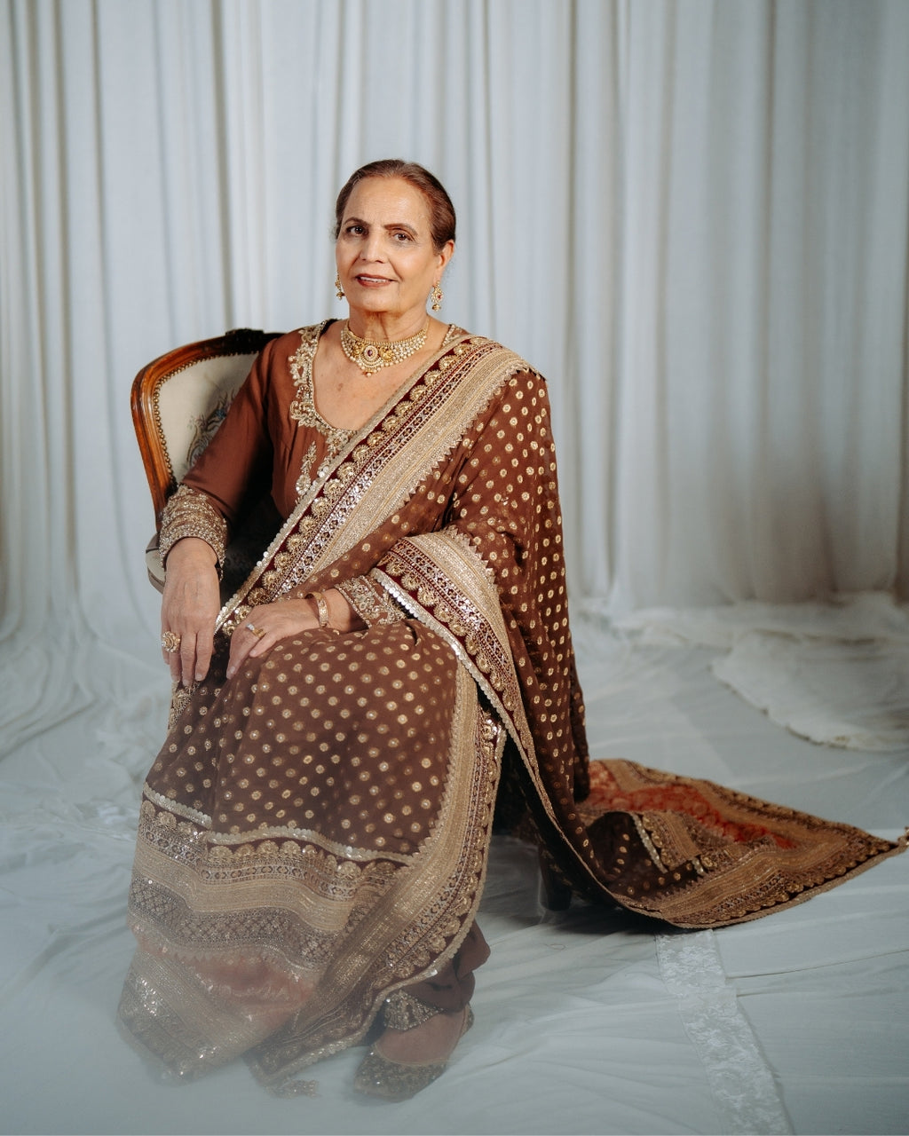 Brown Salwar Suit | Hand Embroidered