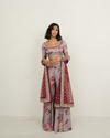 Phool | Floral Mauve Blouse and Bottom Set