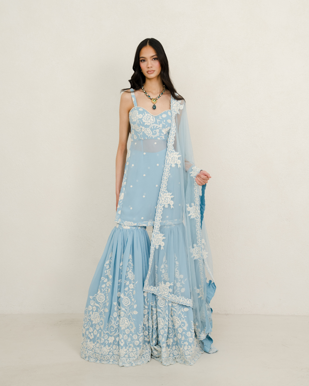Neelam | Baby Blue Sharara