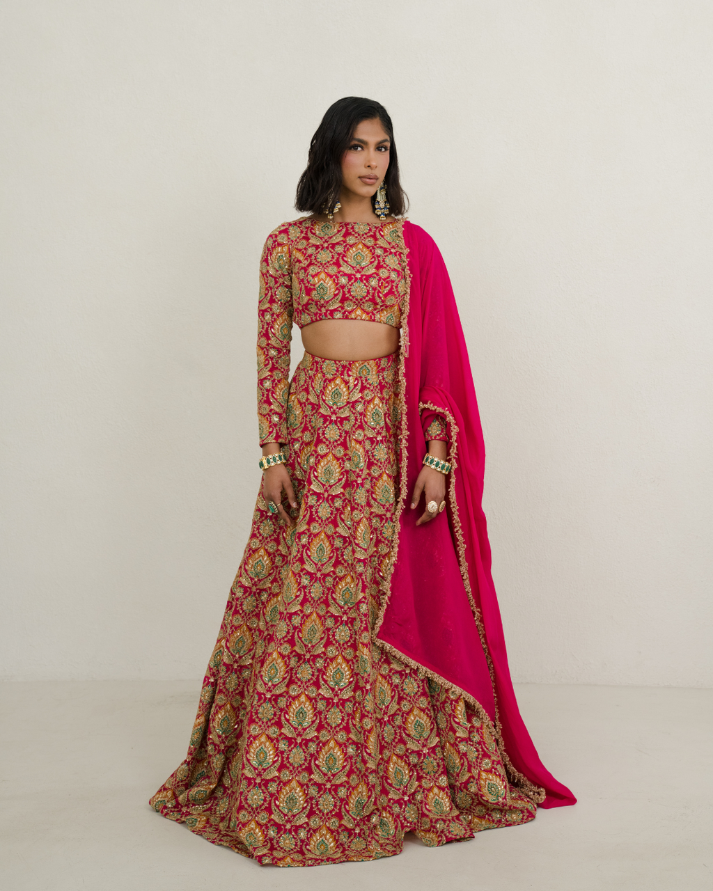 Rani | Hot Pink Lengha Set