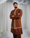Brown Kurta Set | Embroidered Vest