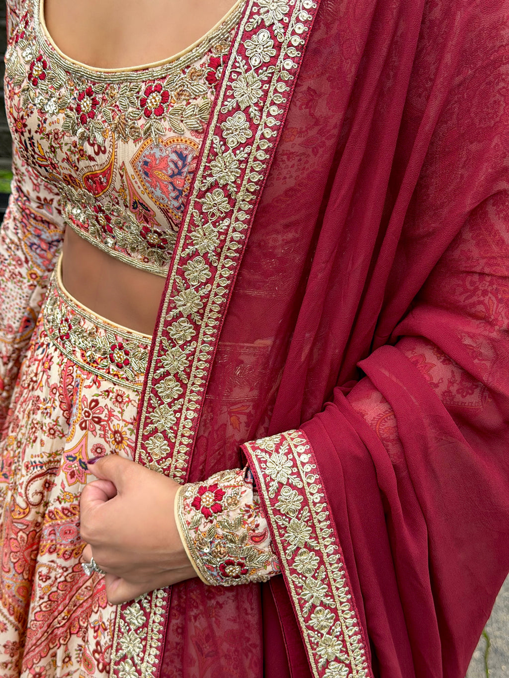 Farah | Printed Lengha