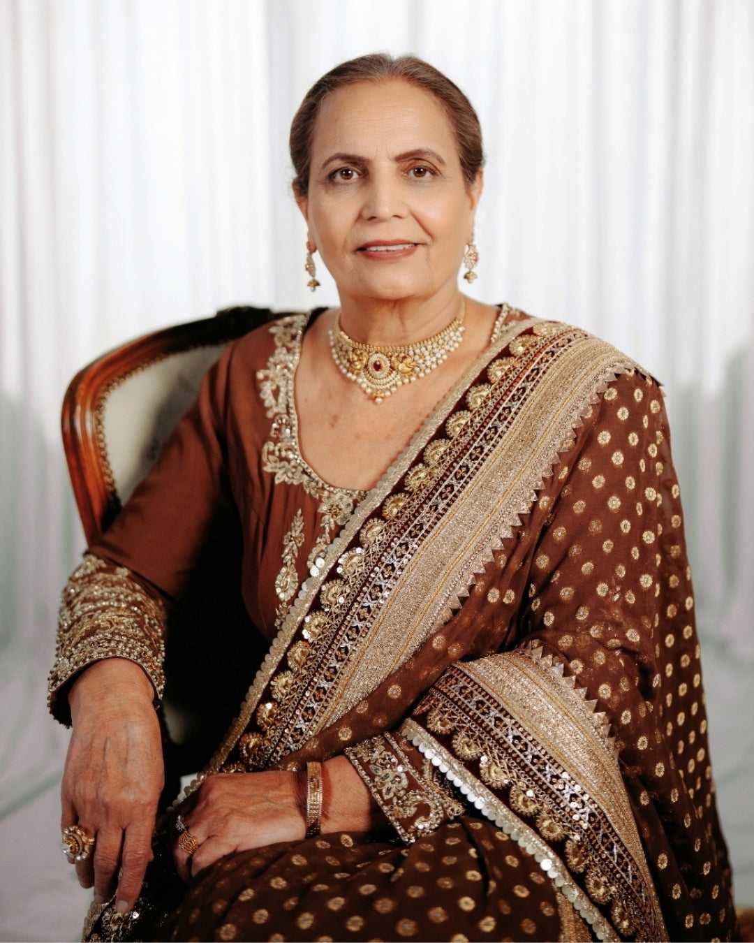 Brown Salwar Suit | Hand Embroidered