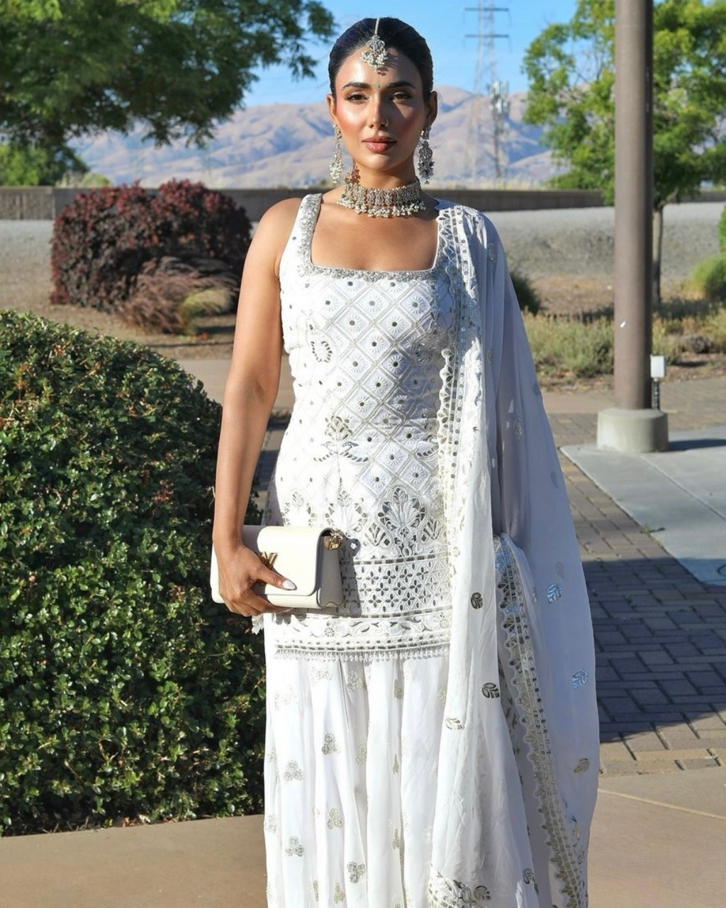 Nila | White Sharara Set