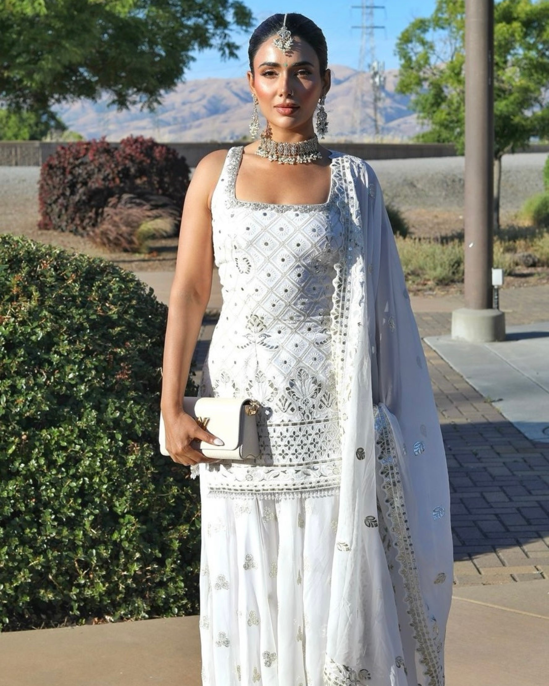 Nila | White Sharara Set
