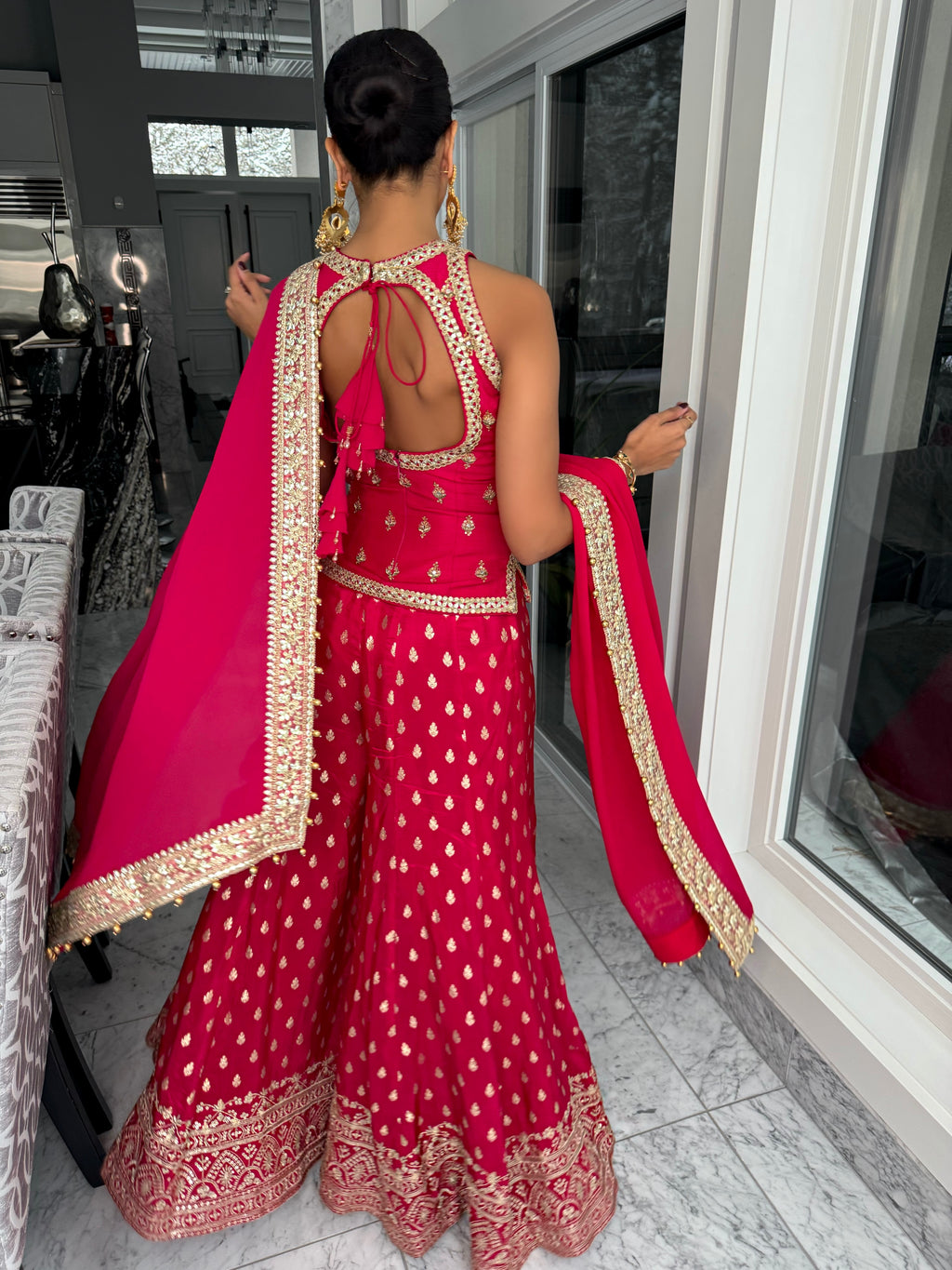 Azalea | Red Gharara Ensemble