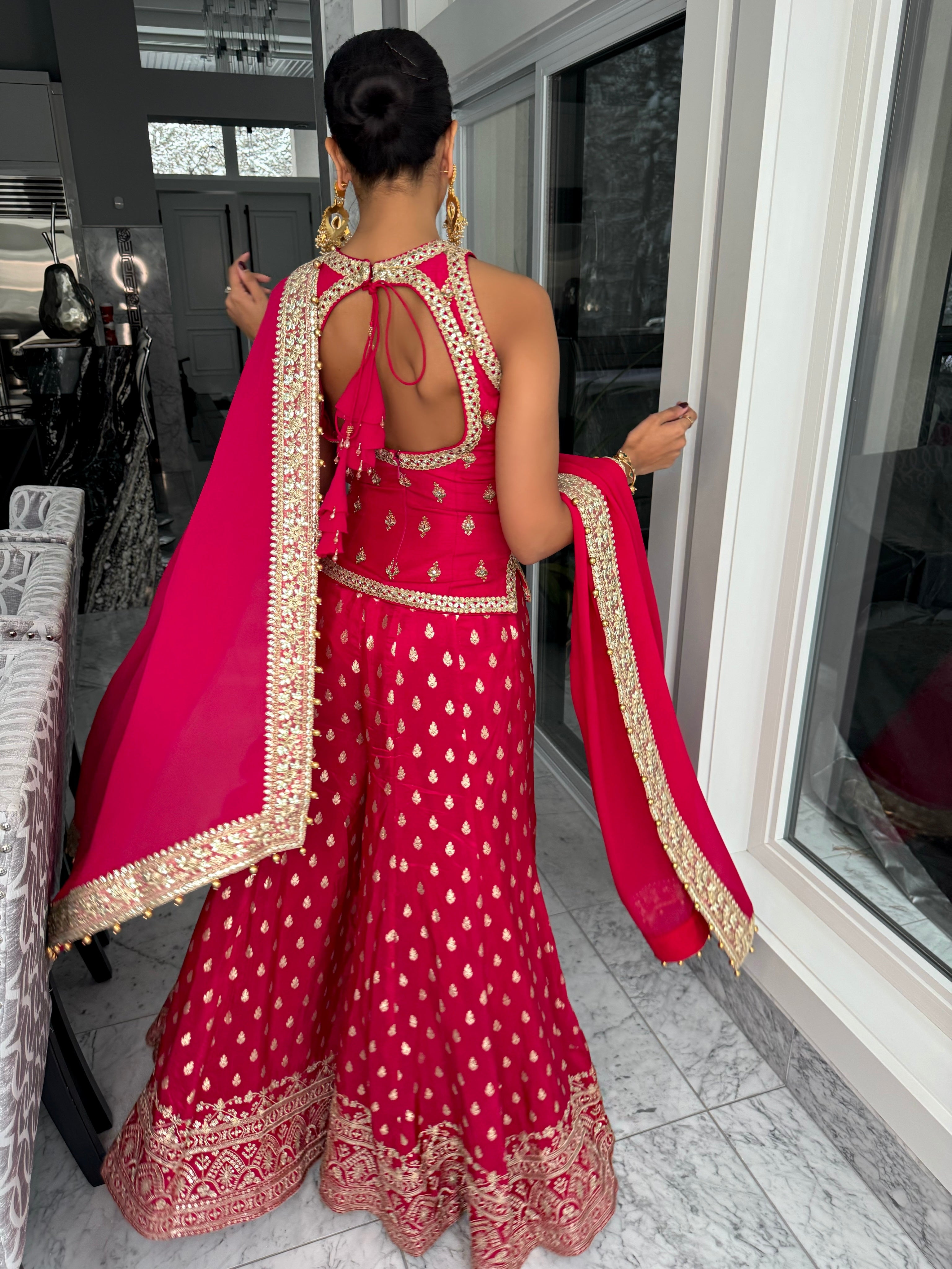 Azalea | Red Gharara Ensemble