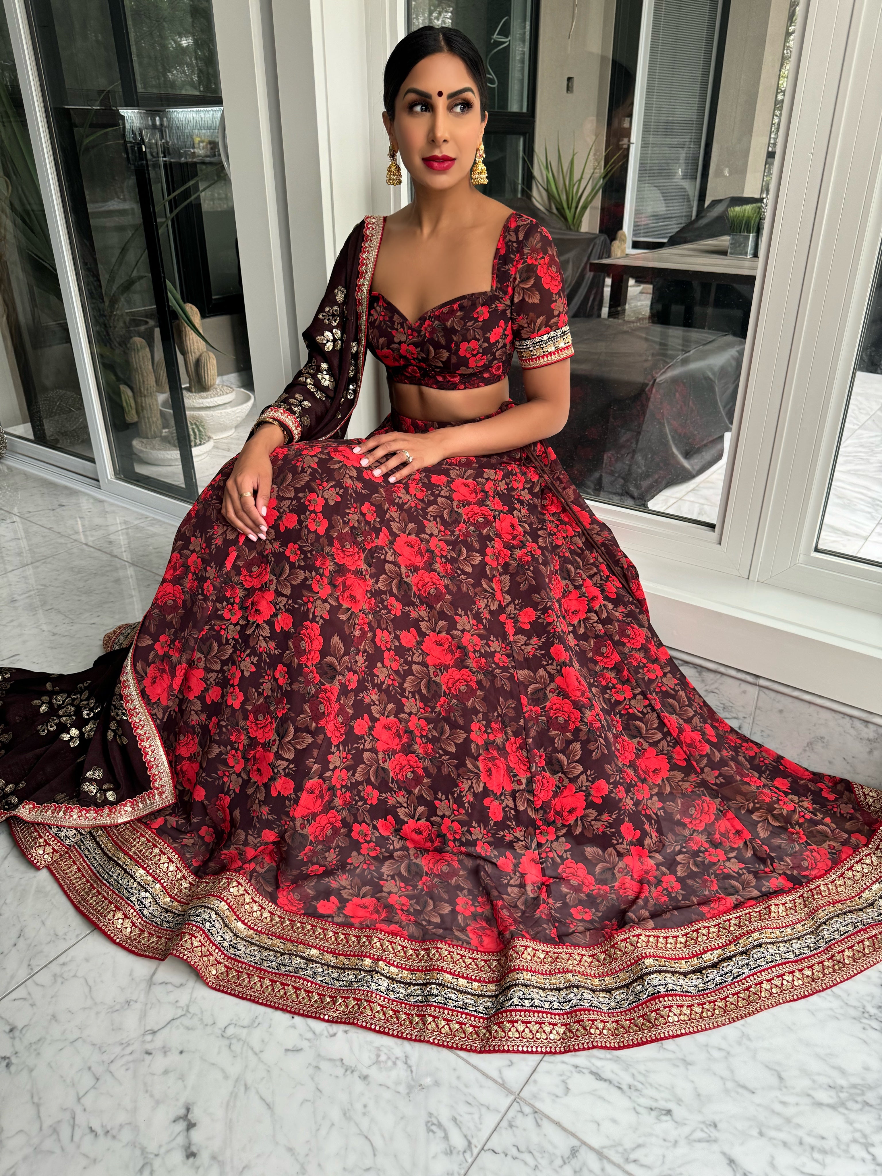 Floral lengha hotsell