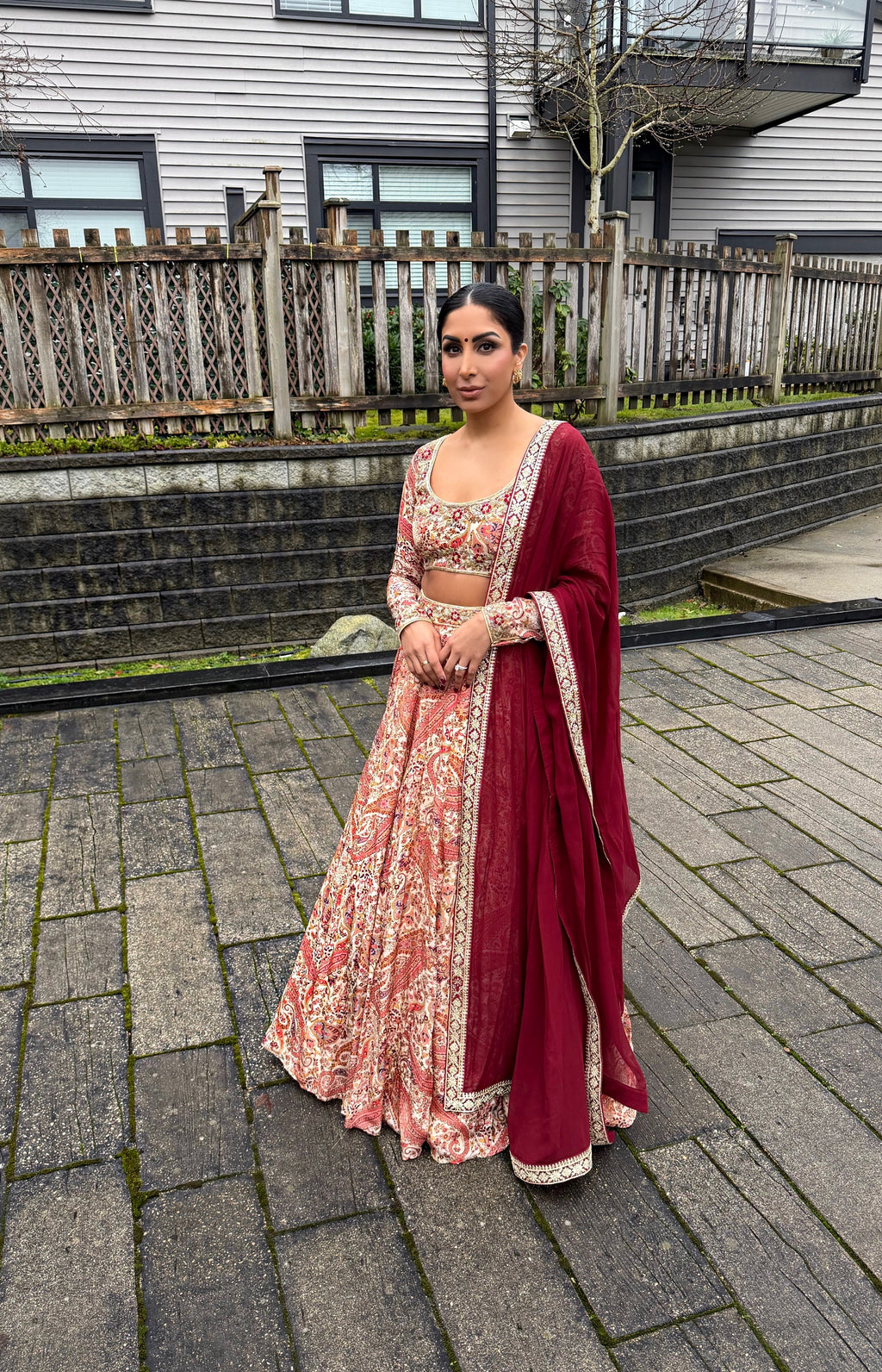 Farah | Printed Lengha