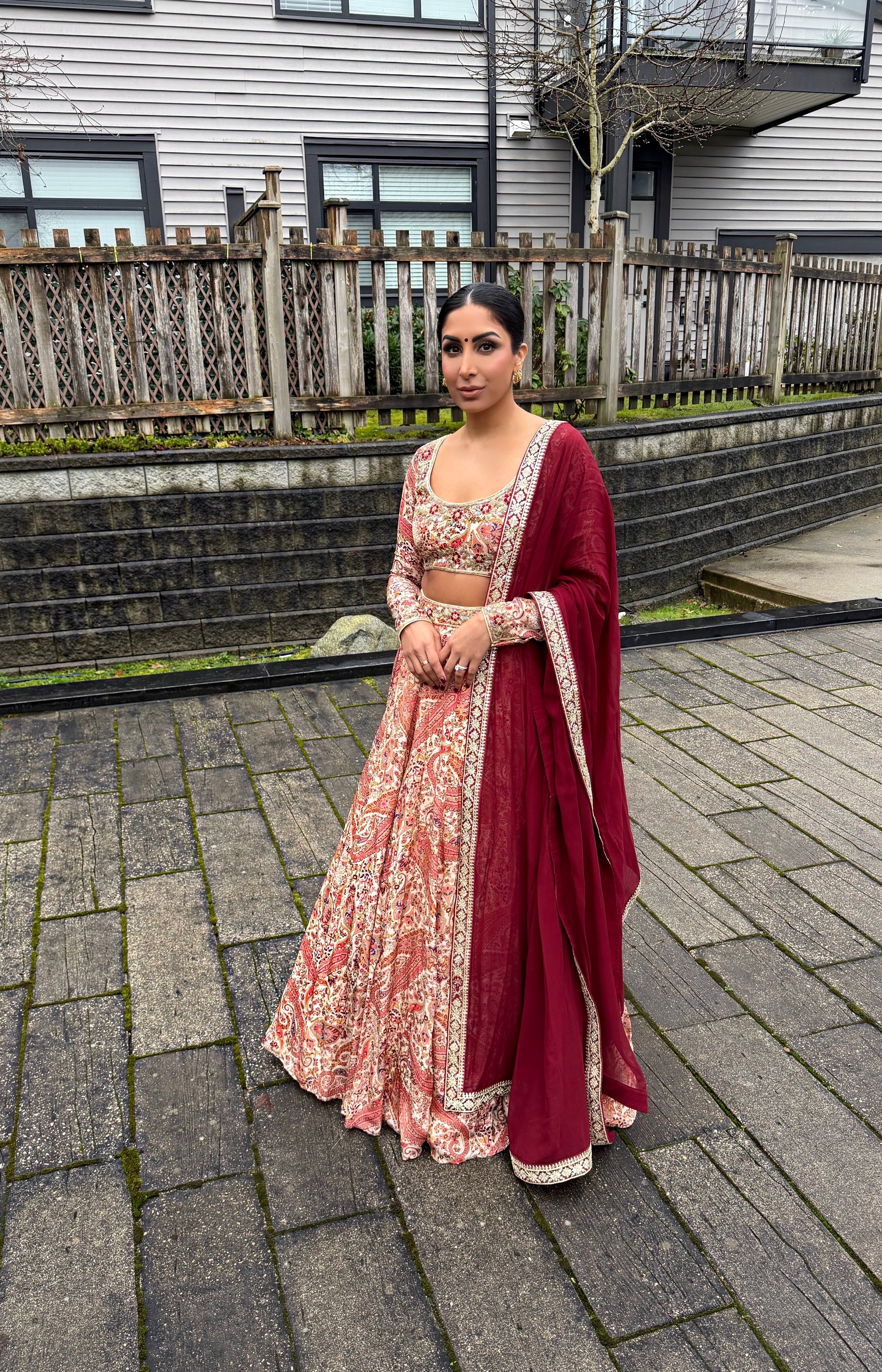 Farah | Printed Lengha