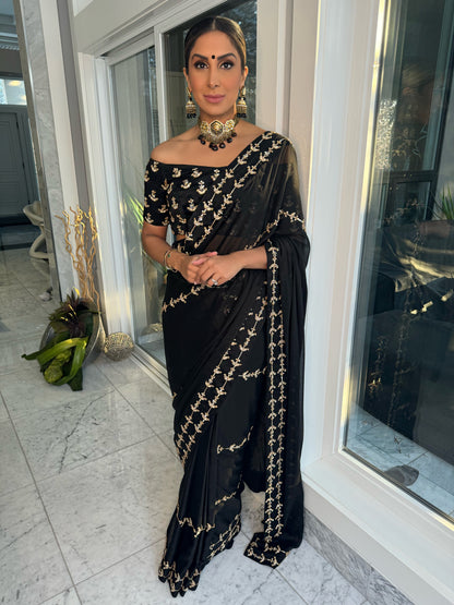 Onyx | Black Saree