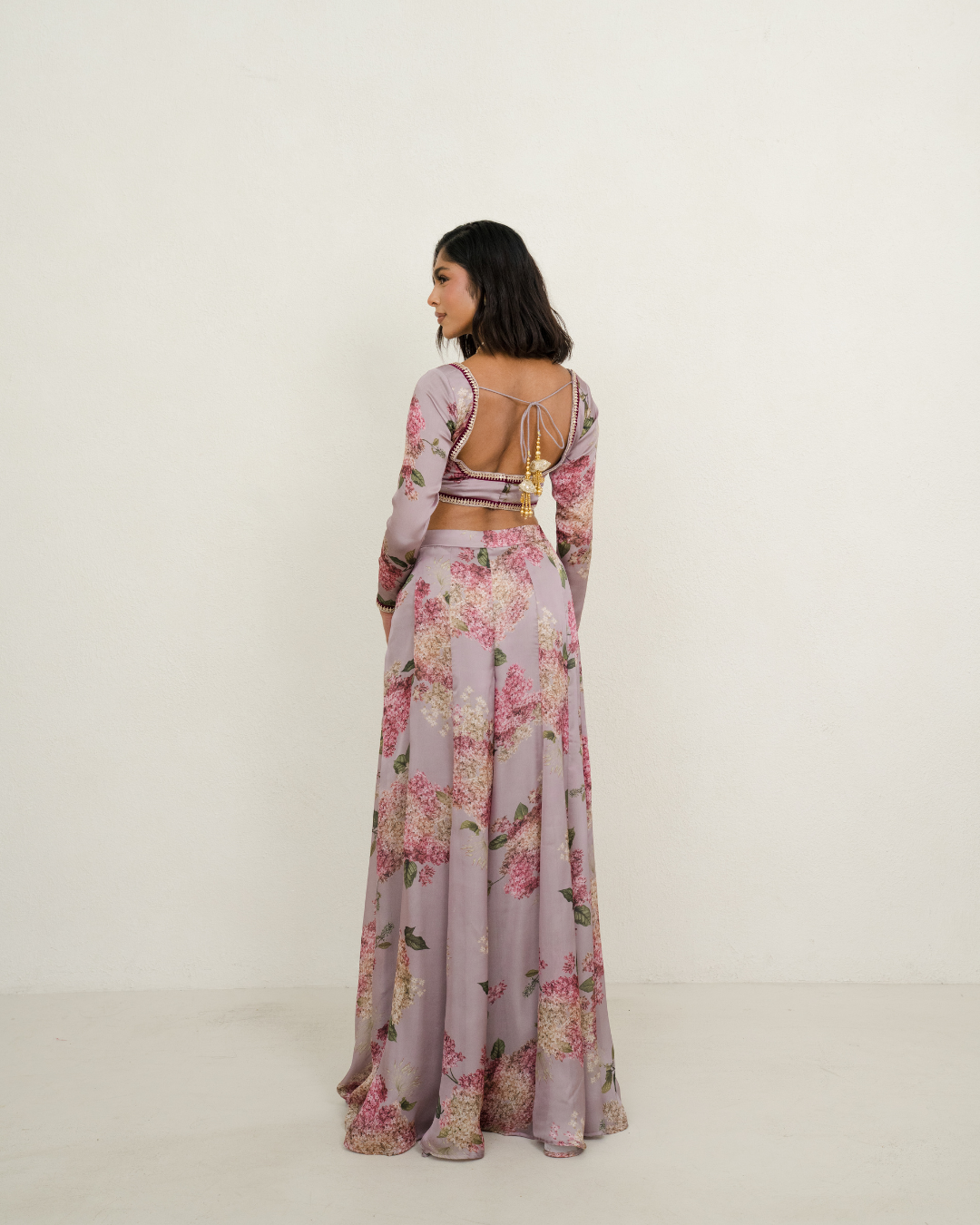 Phool | Floral Mauve Blouse and Bottom Set