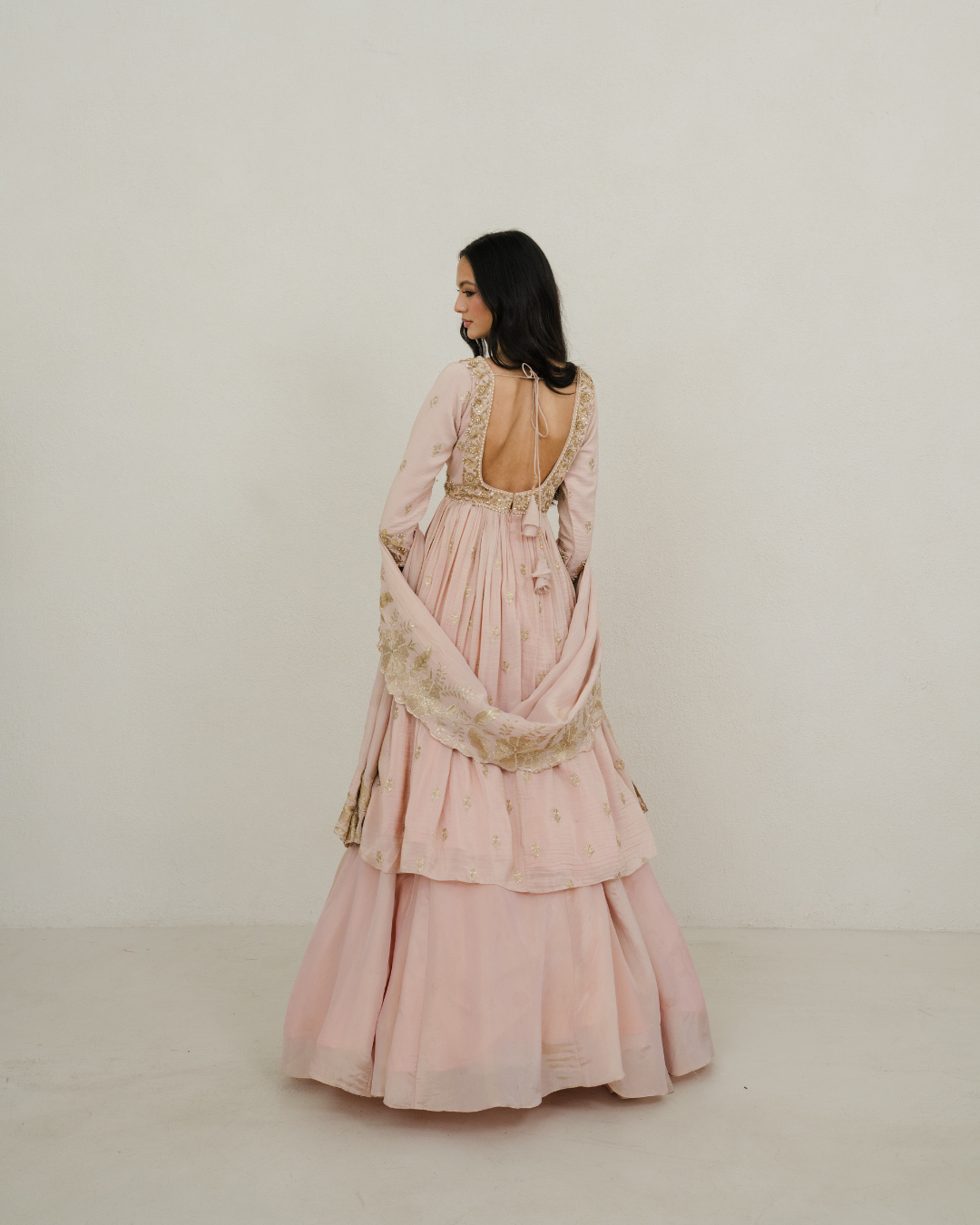 Noorani | Baby Pink Lengha Anarkali