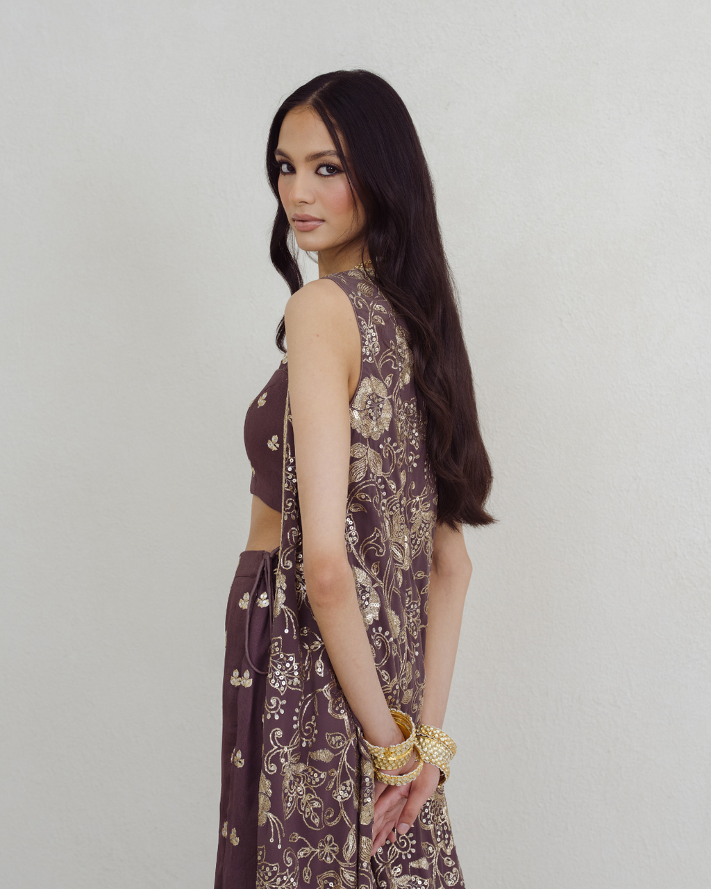 Kohra | Brown Jacket and Sharara