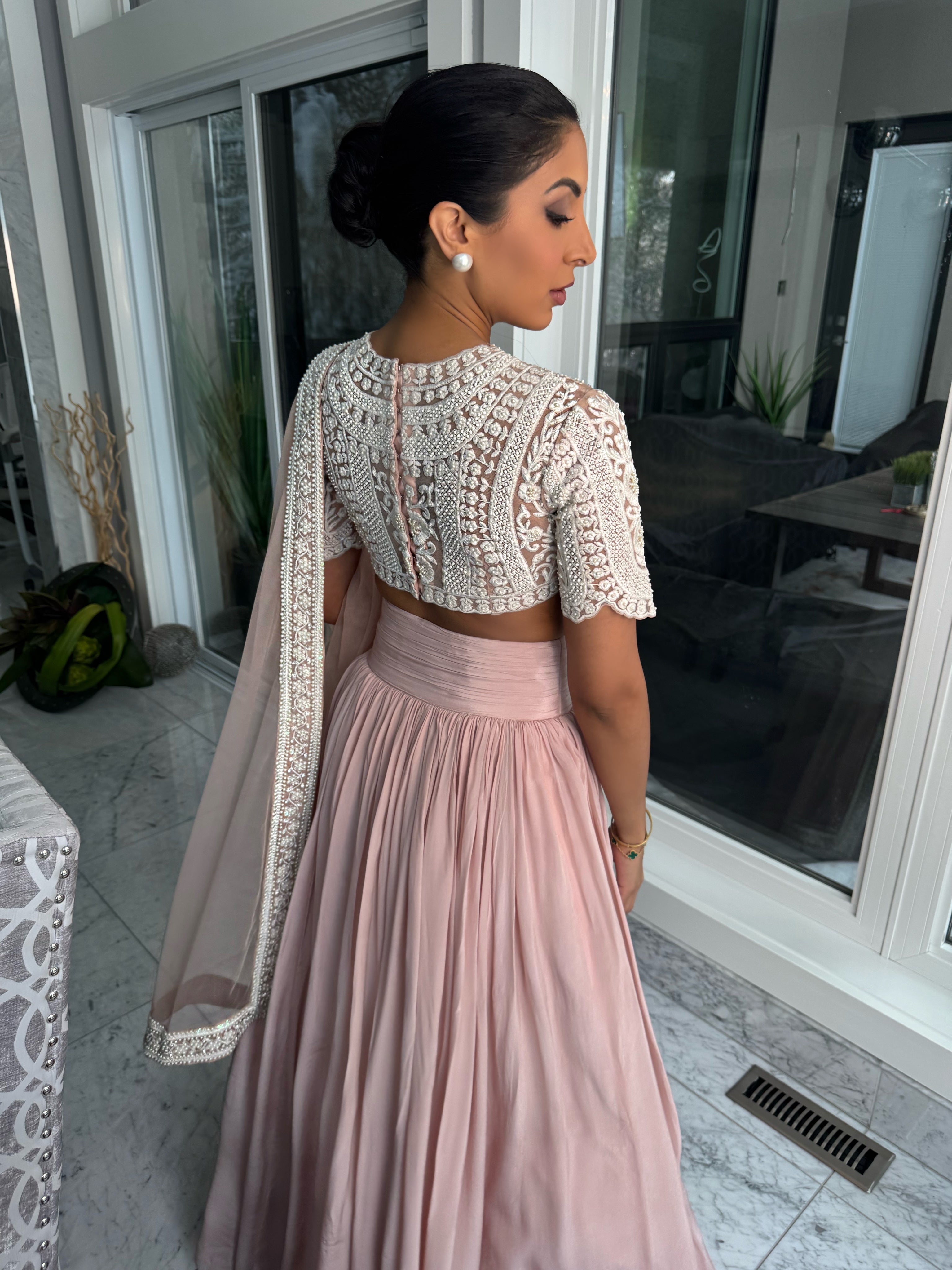 Chanel | Pink and White Lengha
