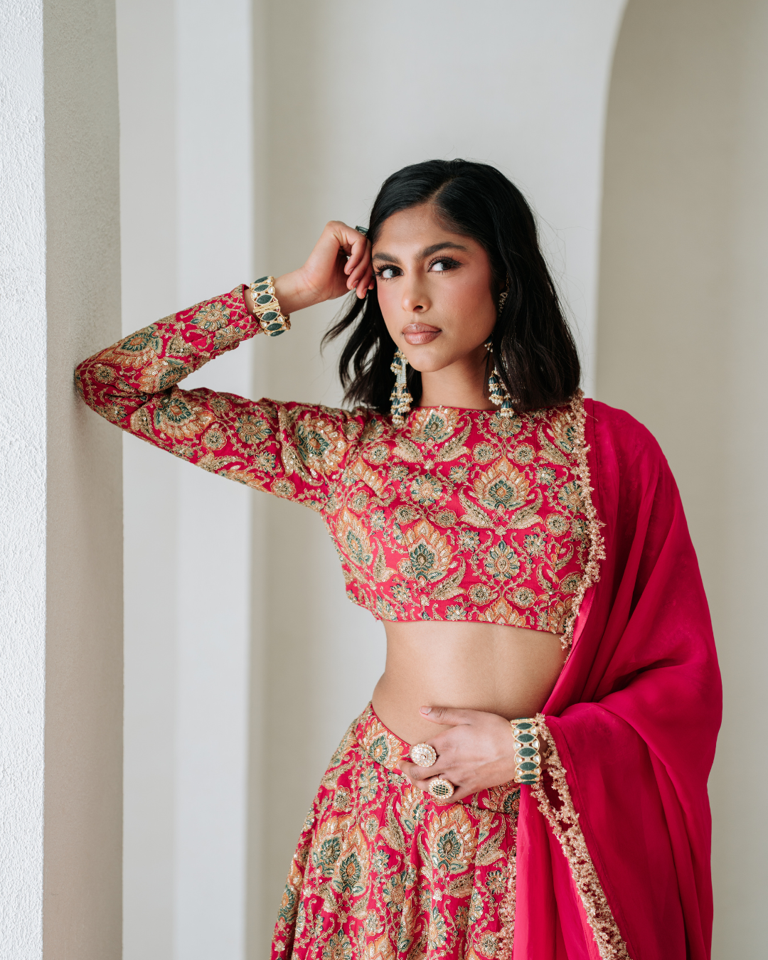 Rani | Hot Pink Lengha Set