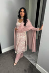 Pearl Rose | Dusty Pink A-Line Anarkali with Pants