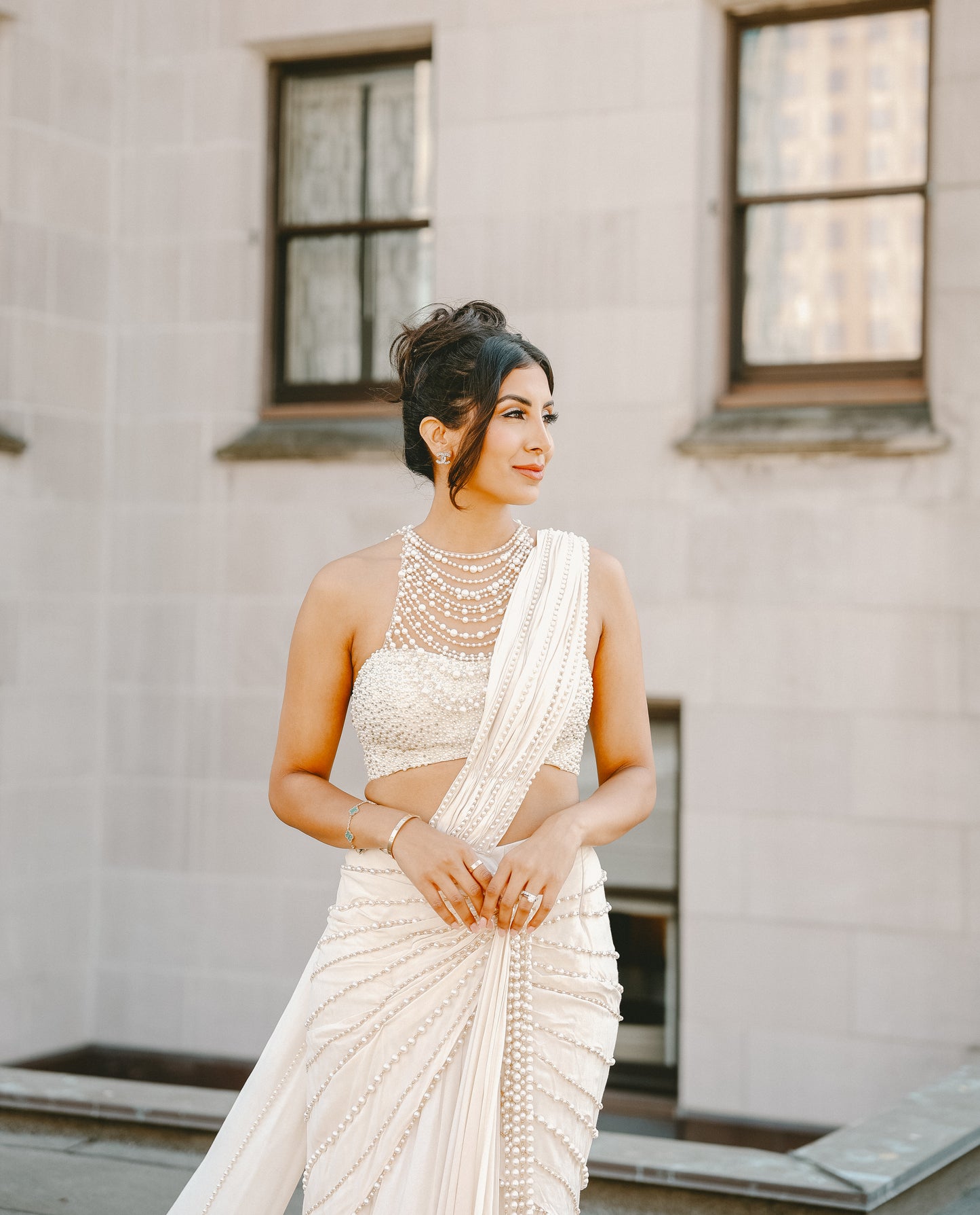 Pearly | White Saree