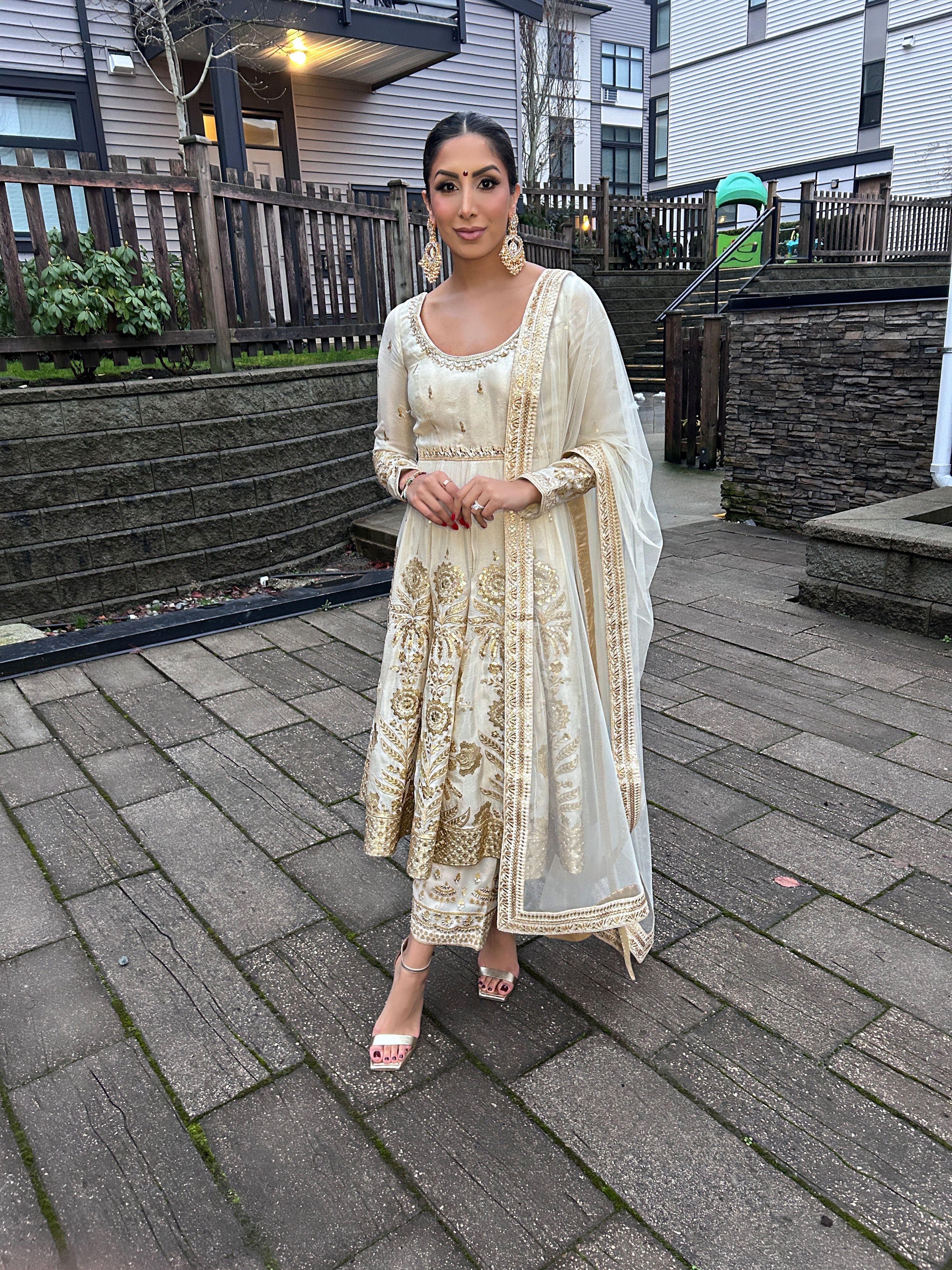 Huda | Blue Printed Anarkali Raji Khaira Official Huda | Blue Printed Anarkali Raji Khaira Official