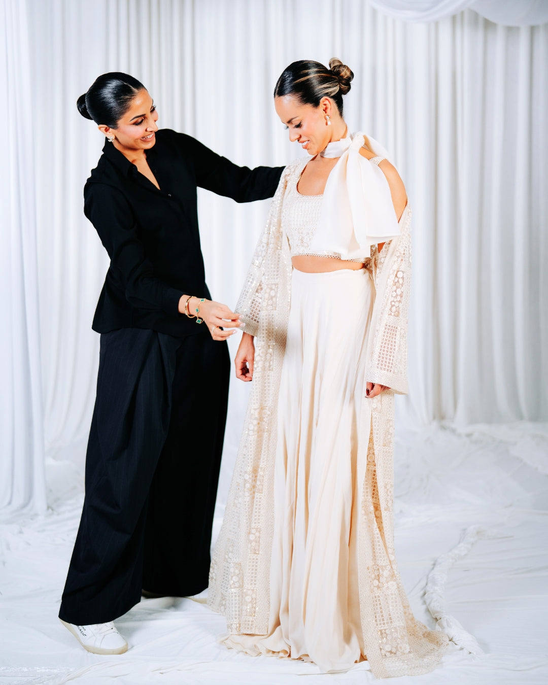 Ivory Cape Lehenga Set