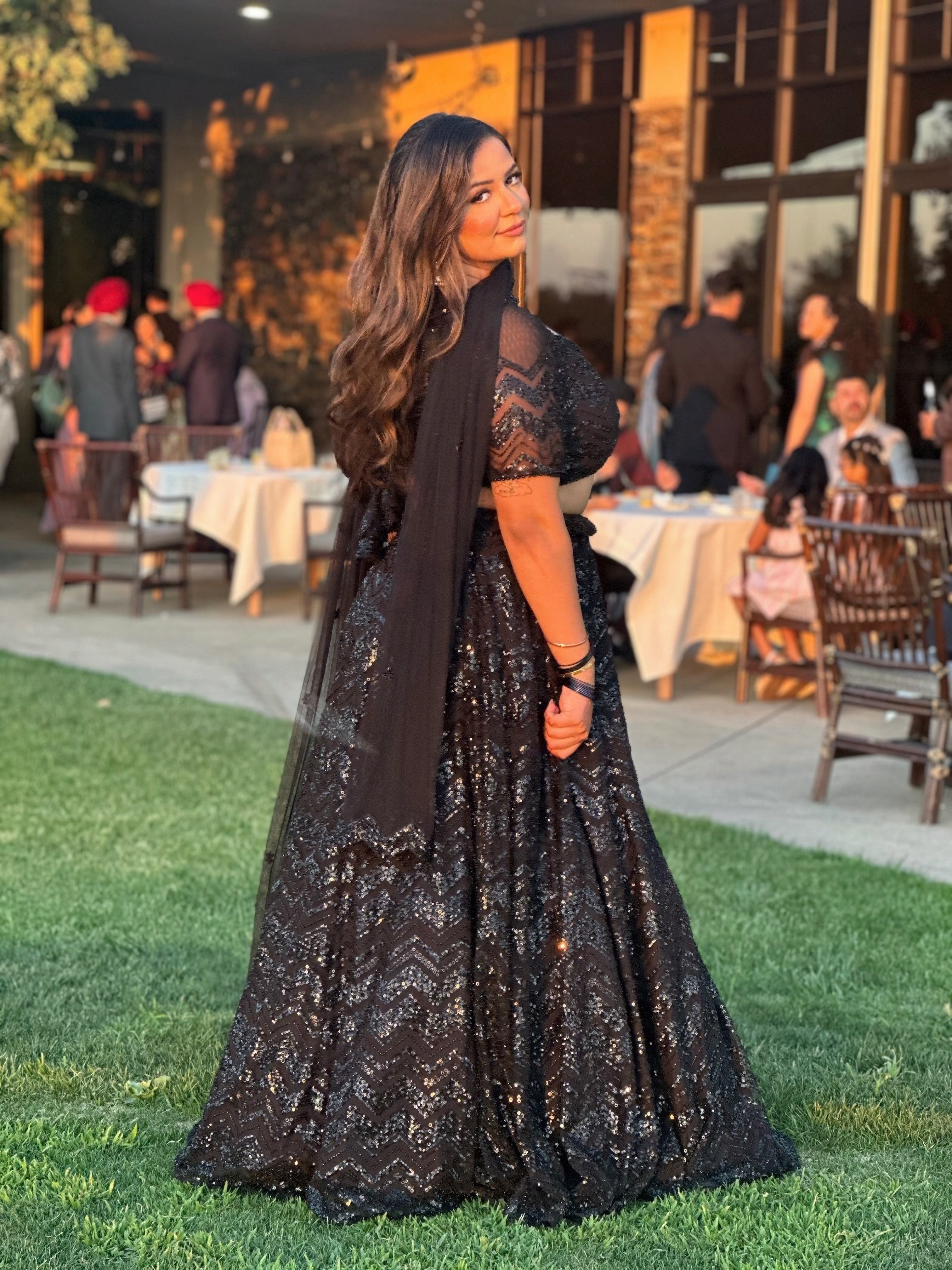 Aamber | Black Lengha