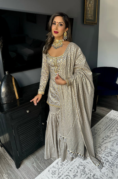 Reign | Grey Banarsi Sharara