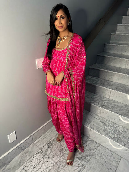 Resham | Pink Bandani Salwar Suit