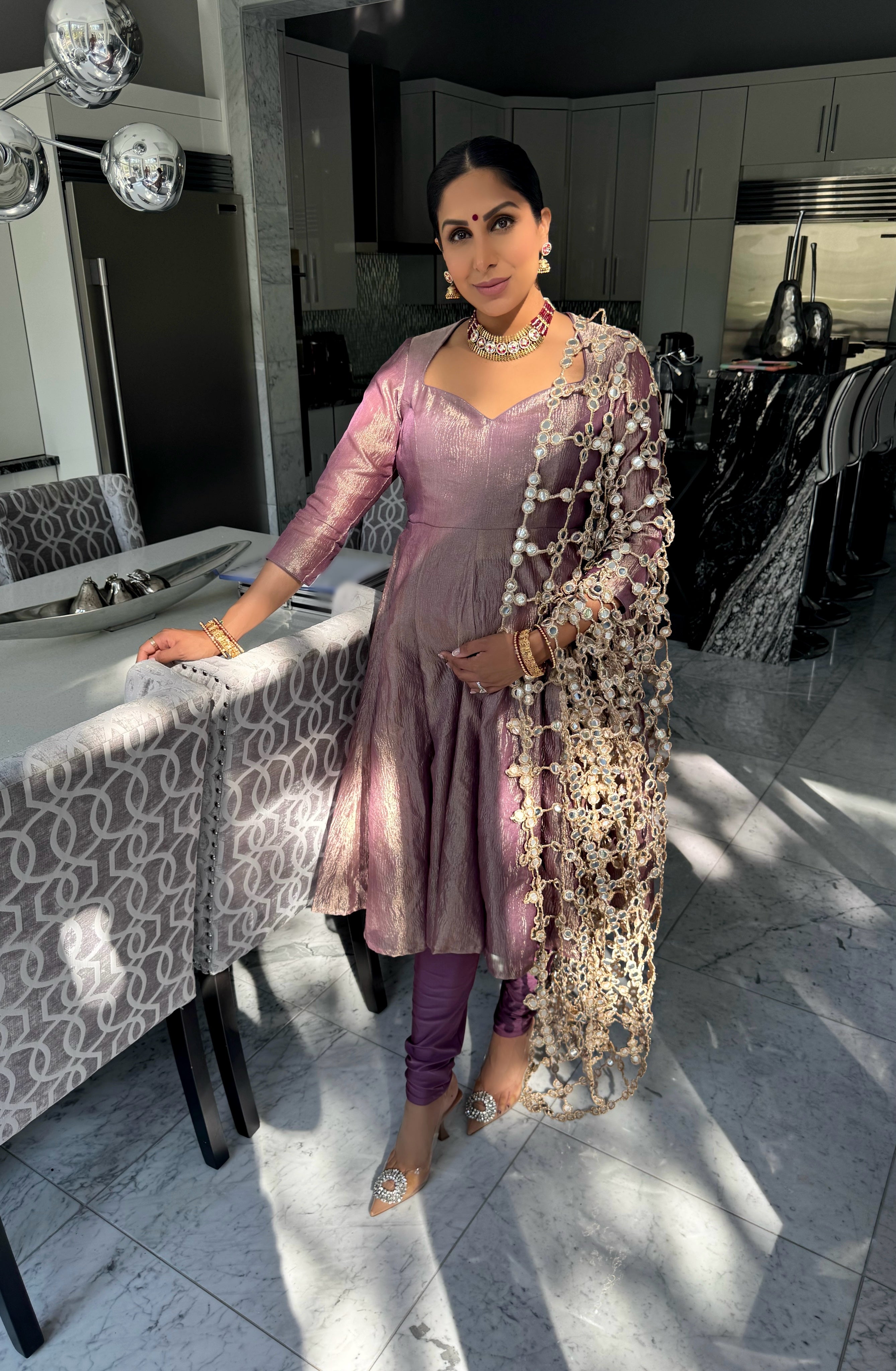 Aura | Lilac Shimmer Anarkali