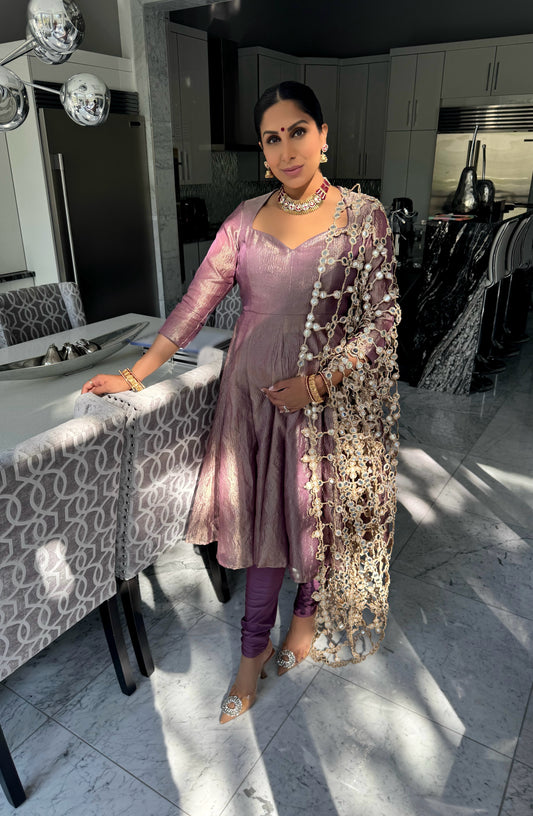 Aura | Lilac Shimmer Anarkali