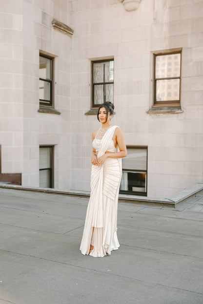 Pearly | White Saree