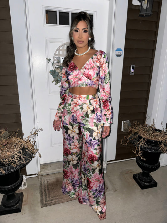 Her Time | Floral Printed Trouser Set