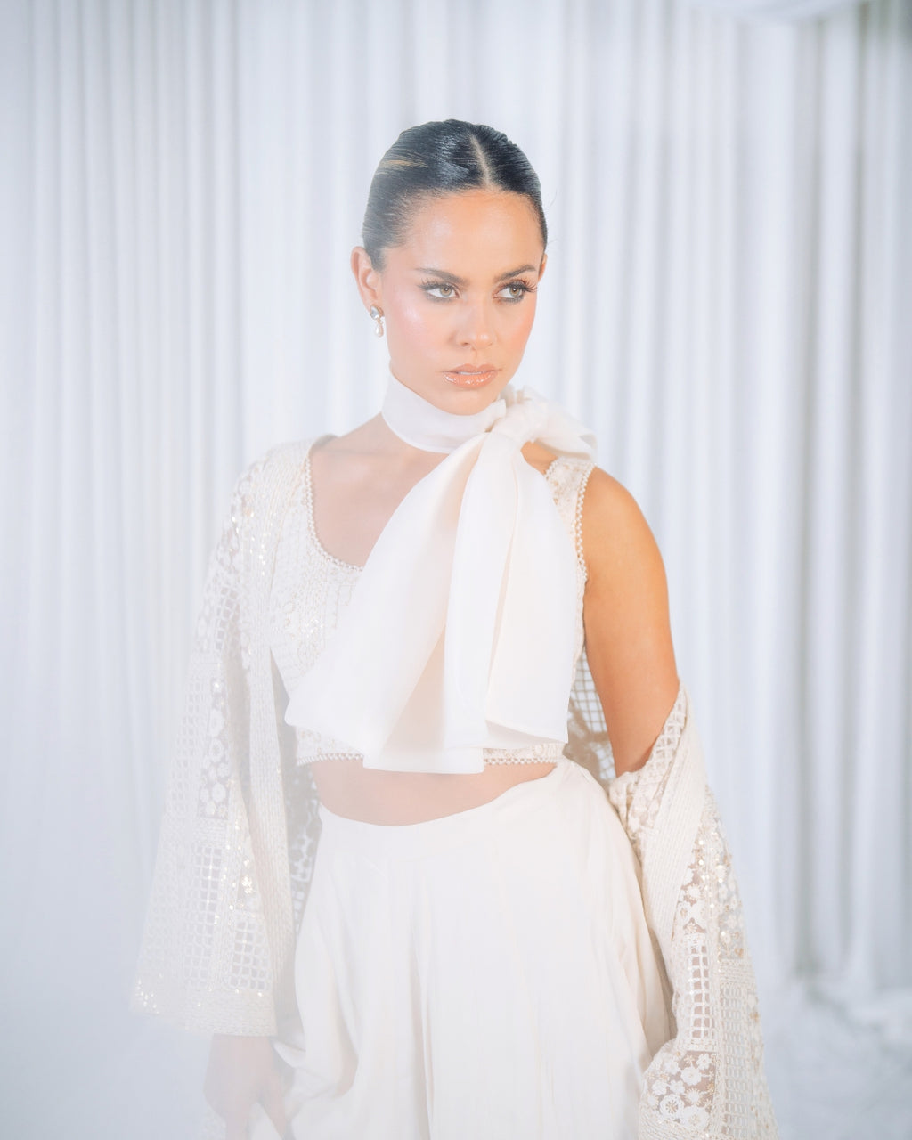 Ivory Cape Lehenga Set