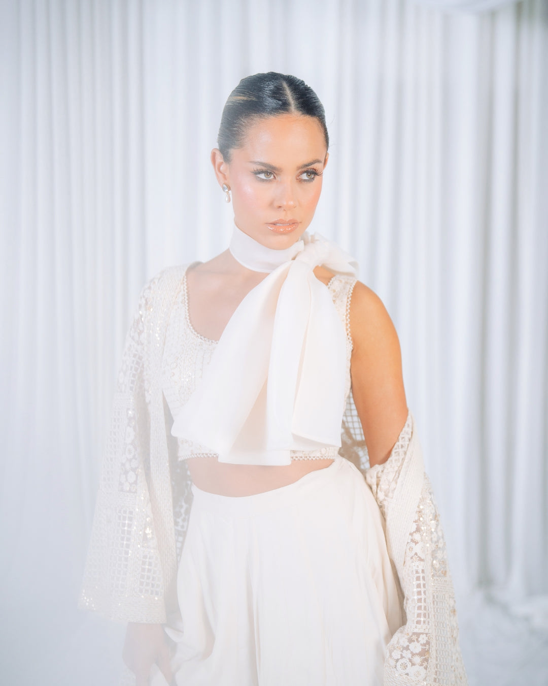 Ivory Cape Lehenga Set