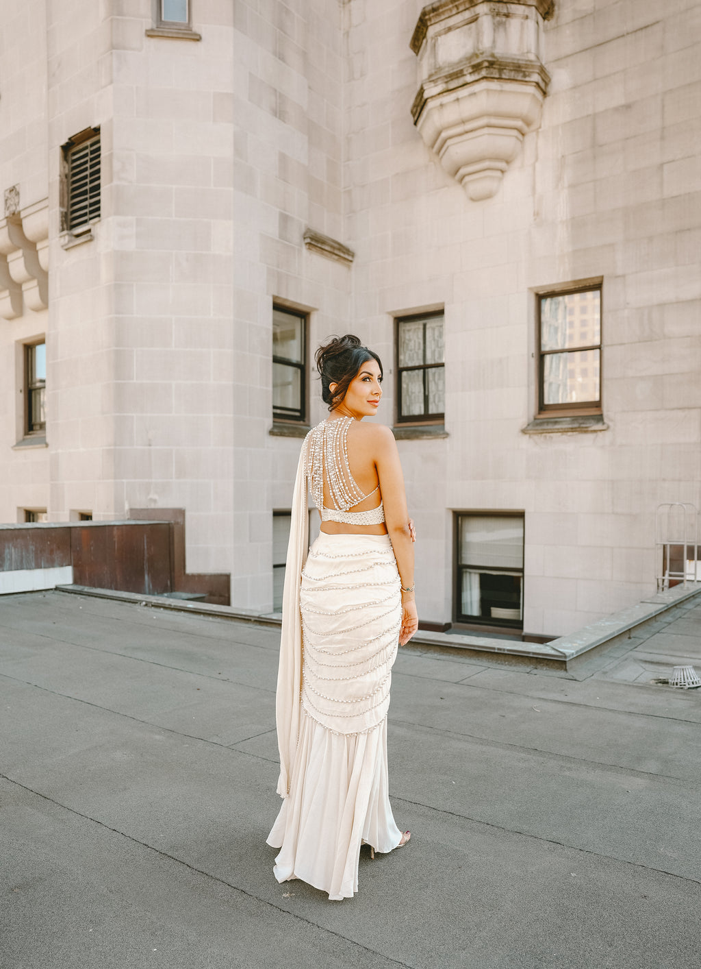Pearly | White Saree
