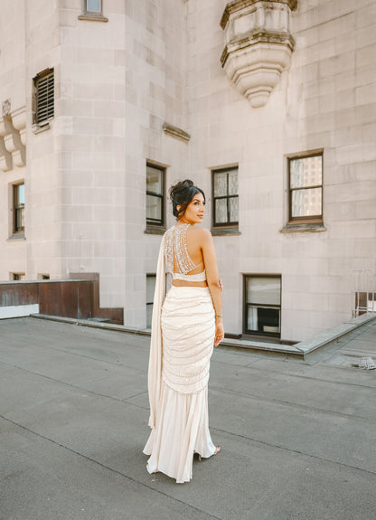 Pearly | White Saree