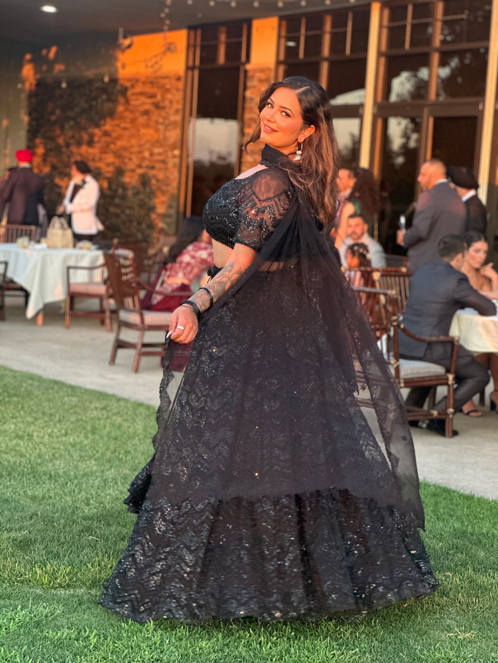 Aamber | Black Lengha