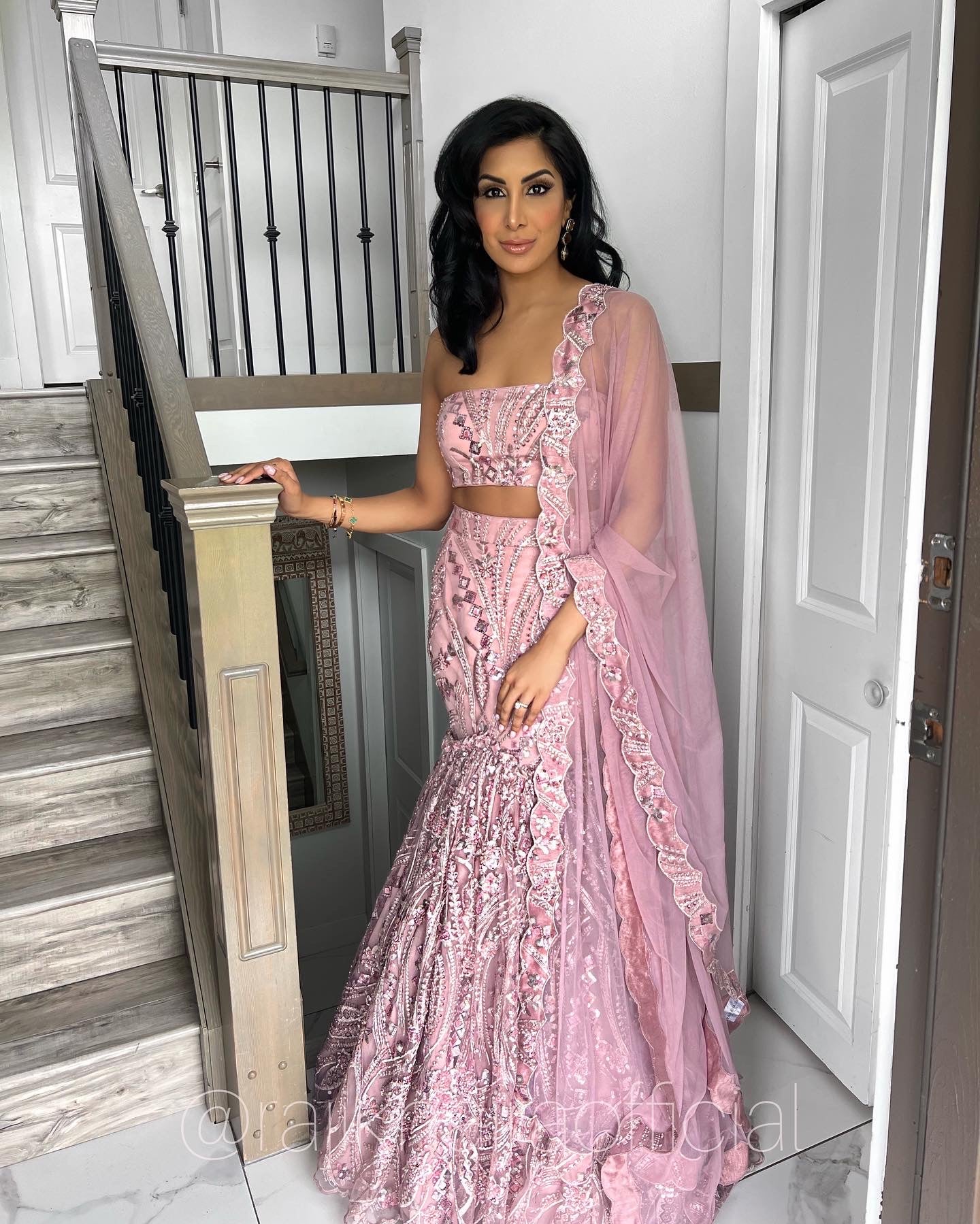 Baddie | Pink Fishtail Lehenga Set