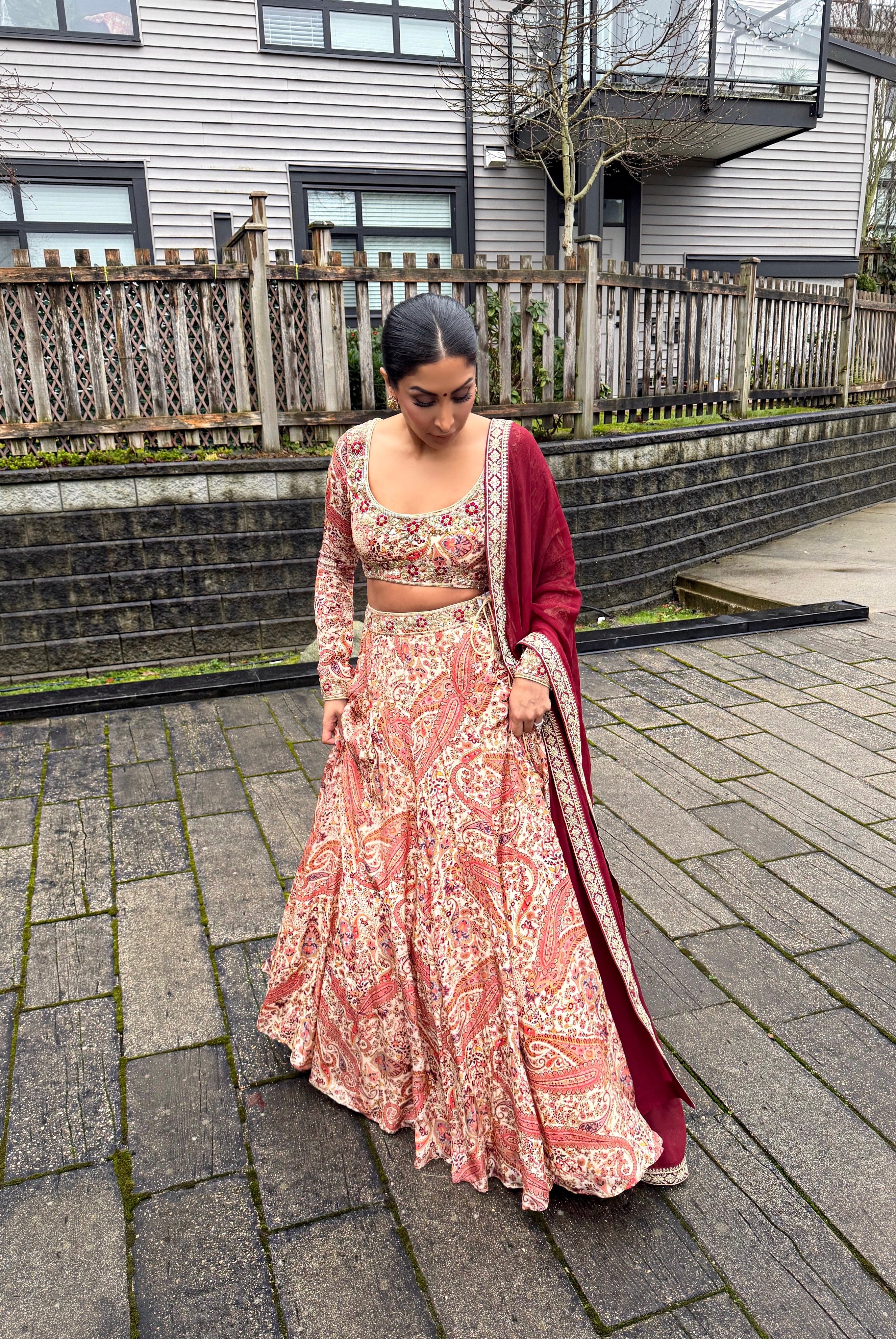 Farah | Printed Lengha
