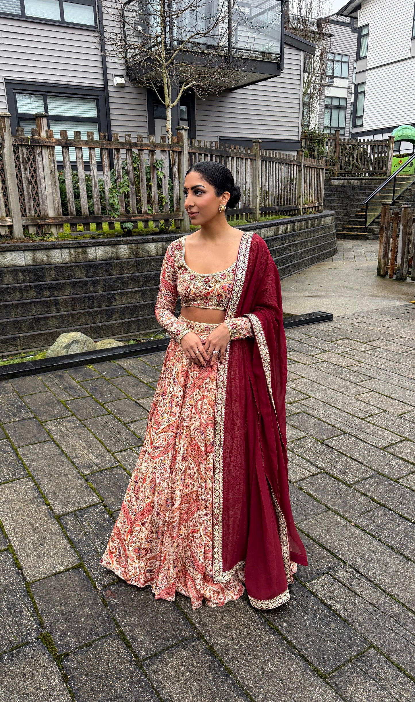 Farah | Printed Lengha