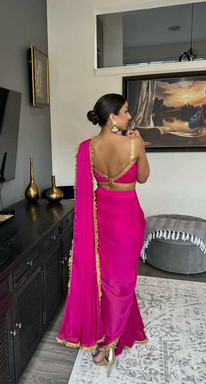 Sarina | Hot Pink Saree