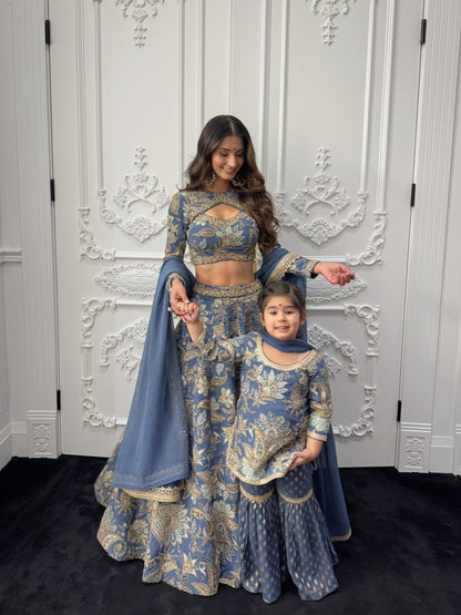 Ericka | Blue Floral Lengha