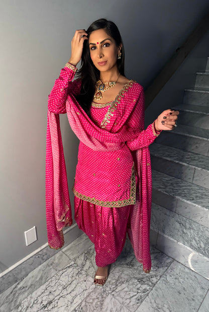 Resham | Pink Bandani Salwar Suit