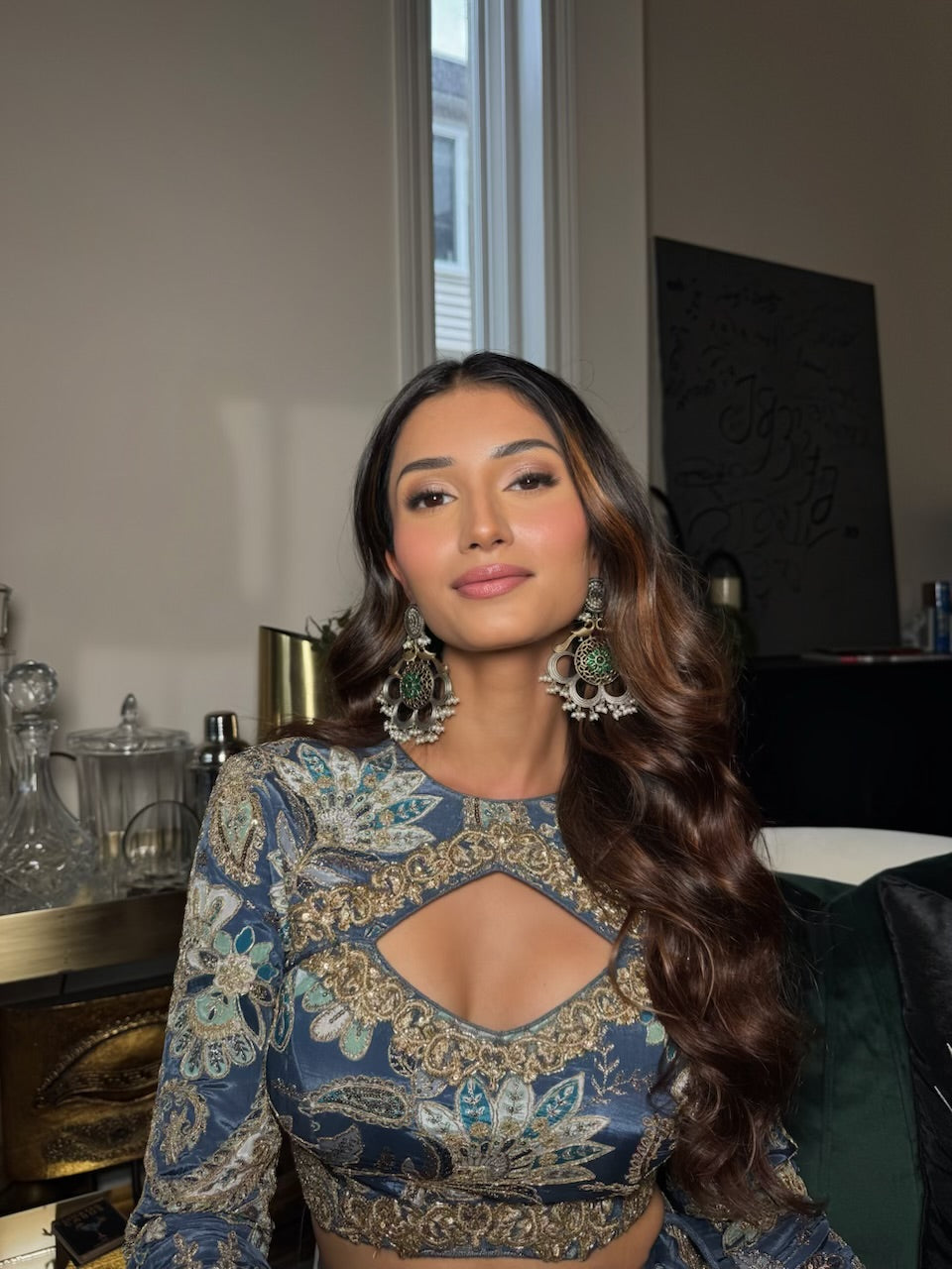 Ericka | Blue Floral Lengha