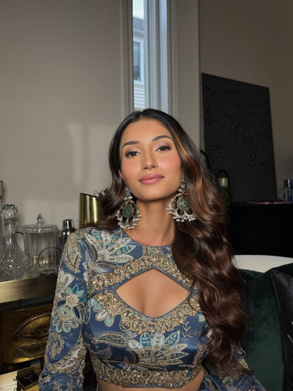 Ericka | Blue Floral Lengha
